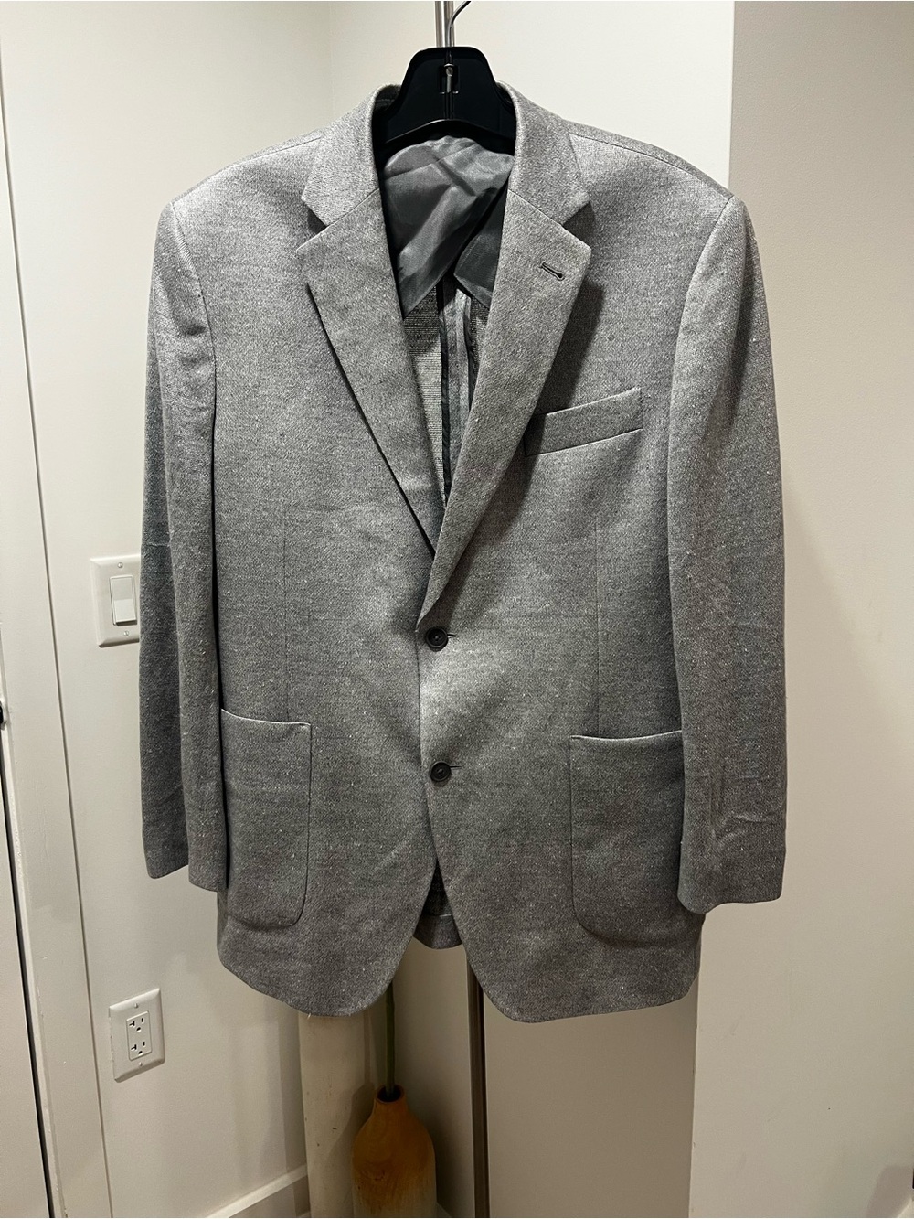 Nordstrom Linen Light Gray Two-Button Sport Coat